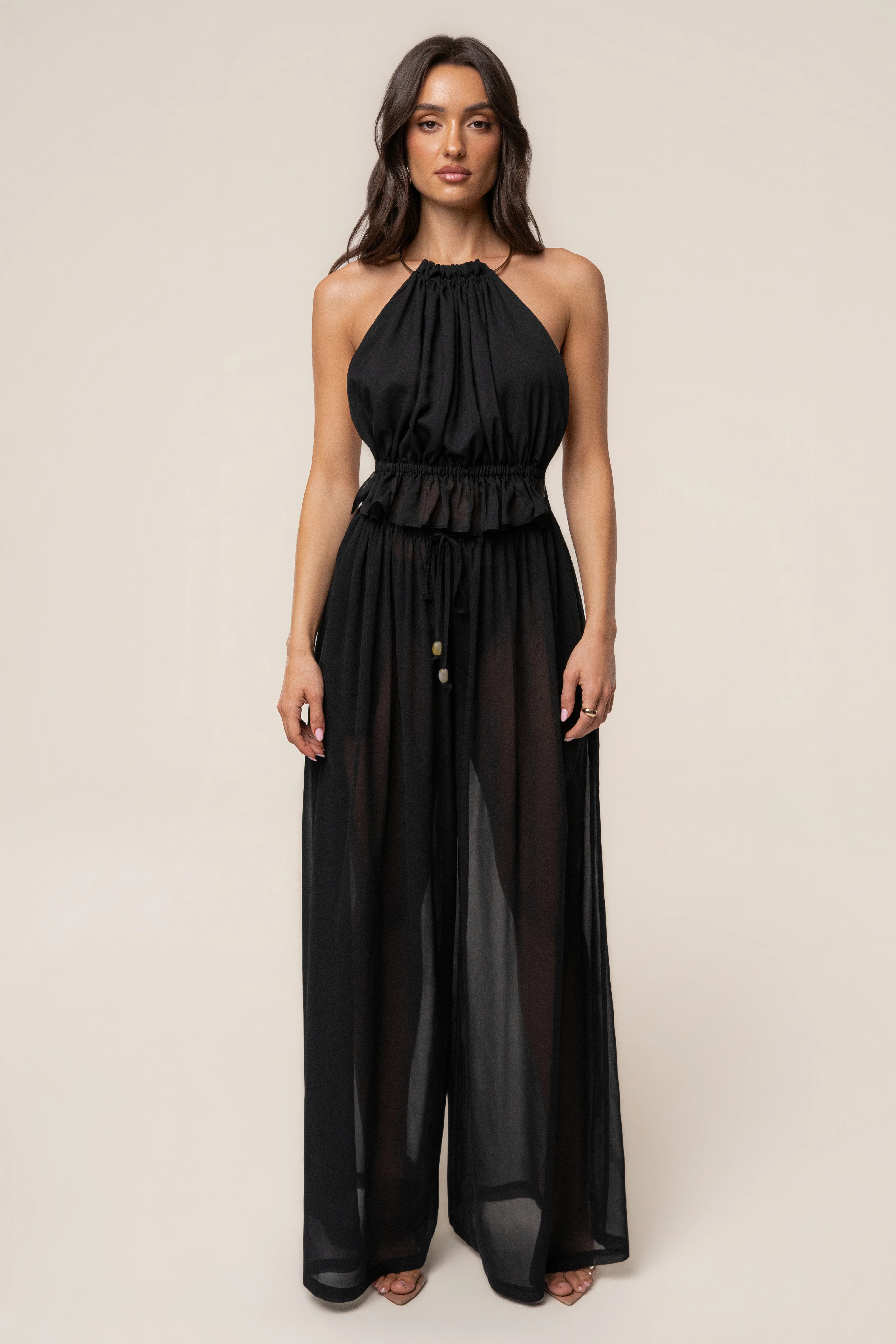 Black Resort Glow Chiffon Pant