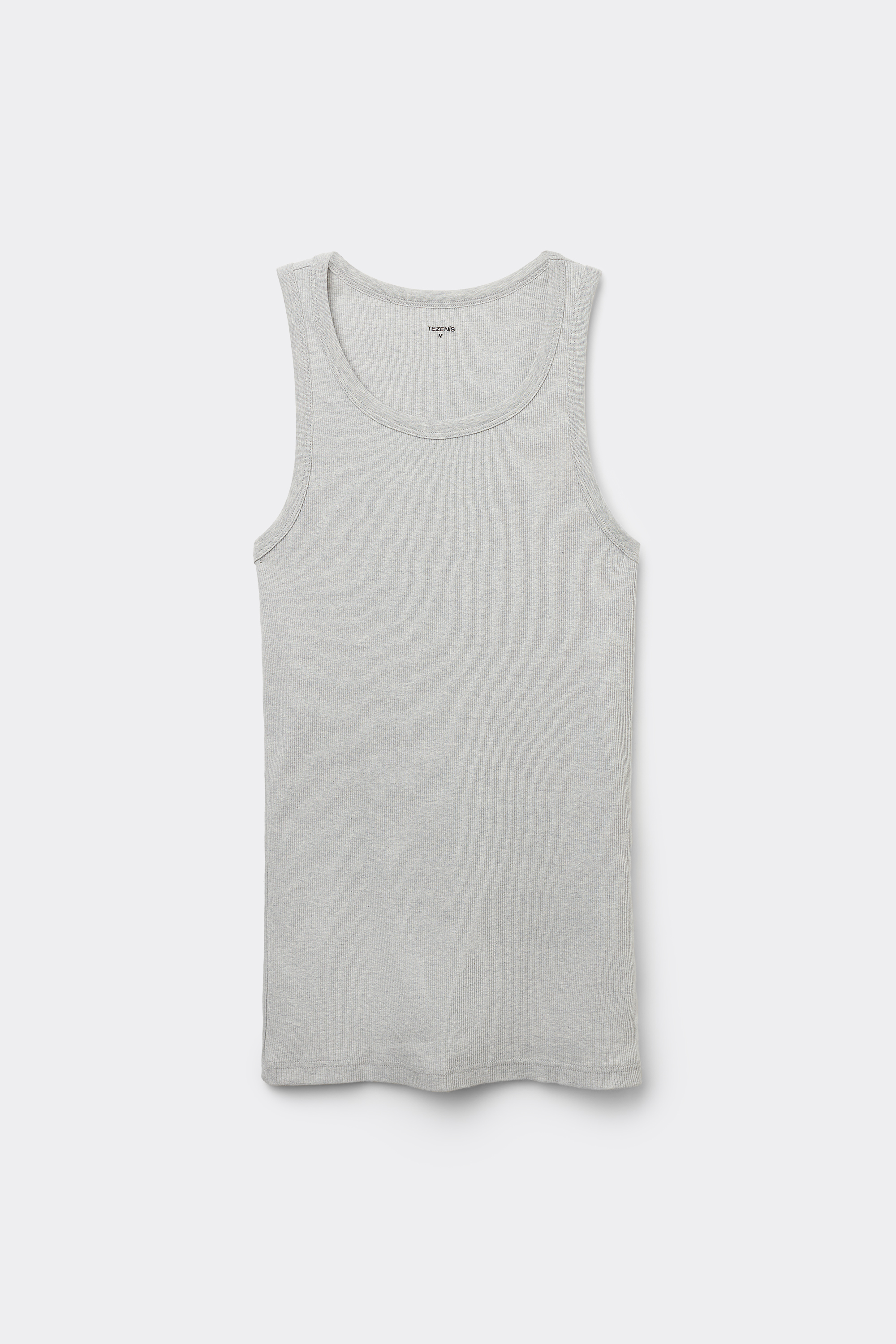 Men's Cotton Ribbed Tank Top with Wide Shoulder Straps