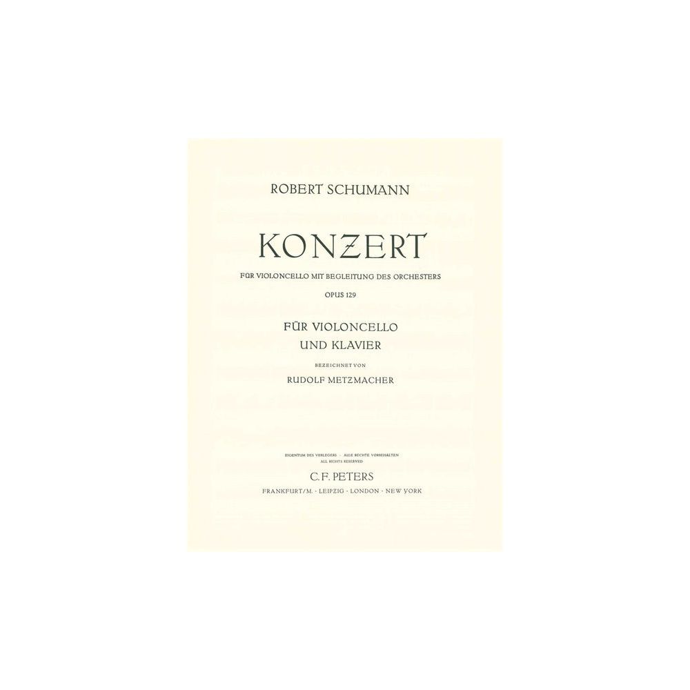 Edition Peters Schumann Cellokonzert a