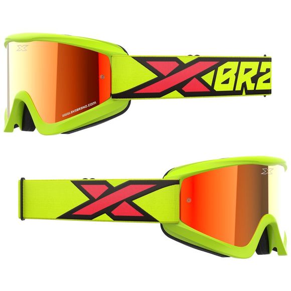 EKS GOX FLAT OUT MIRROR FLO YELLOW/BLACK/FIRE - RED MIRROR 2023 cross mask - YellowRef: KS0025 / 067-60360
