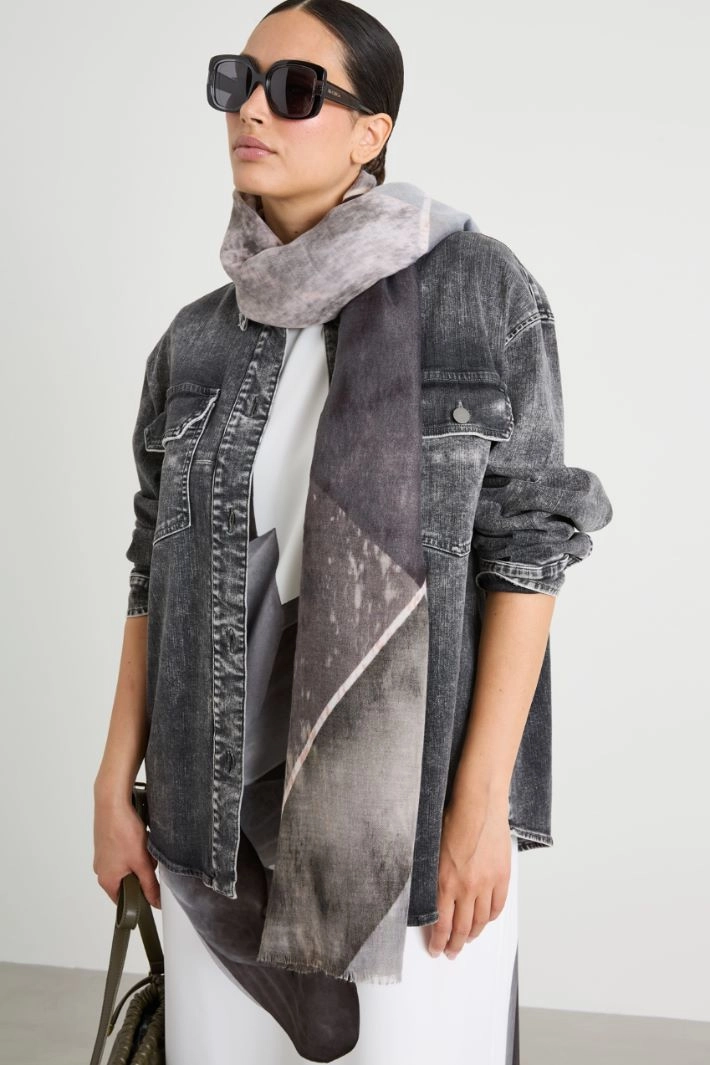 Patterned stole - BLACK