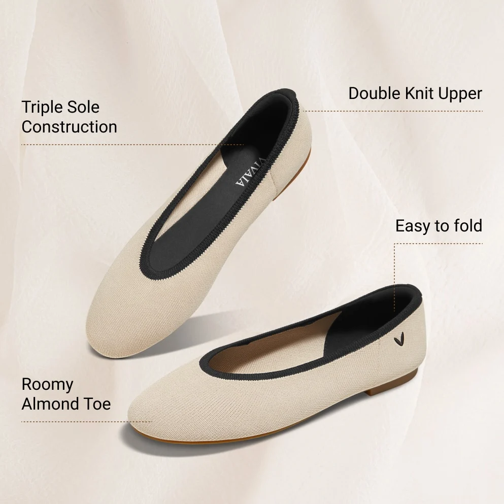 Almond-Toe Nude Flats (Nubia)