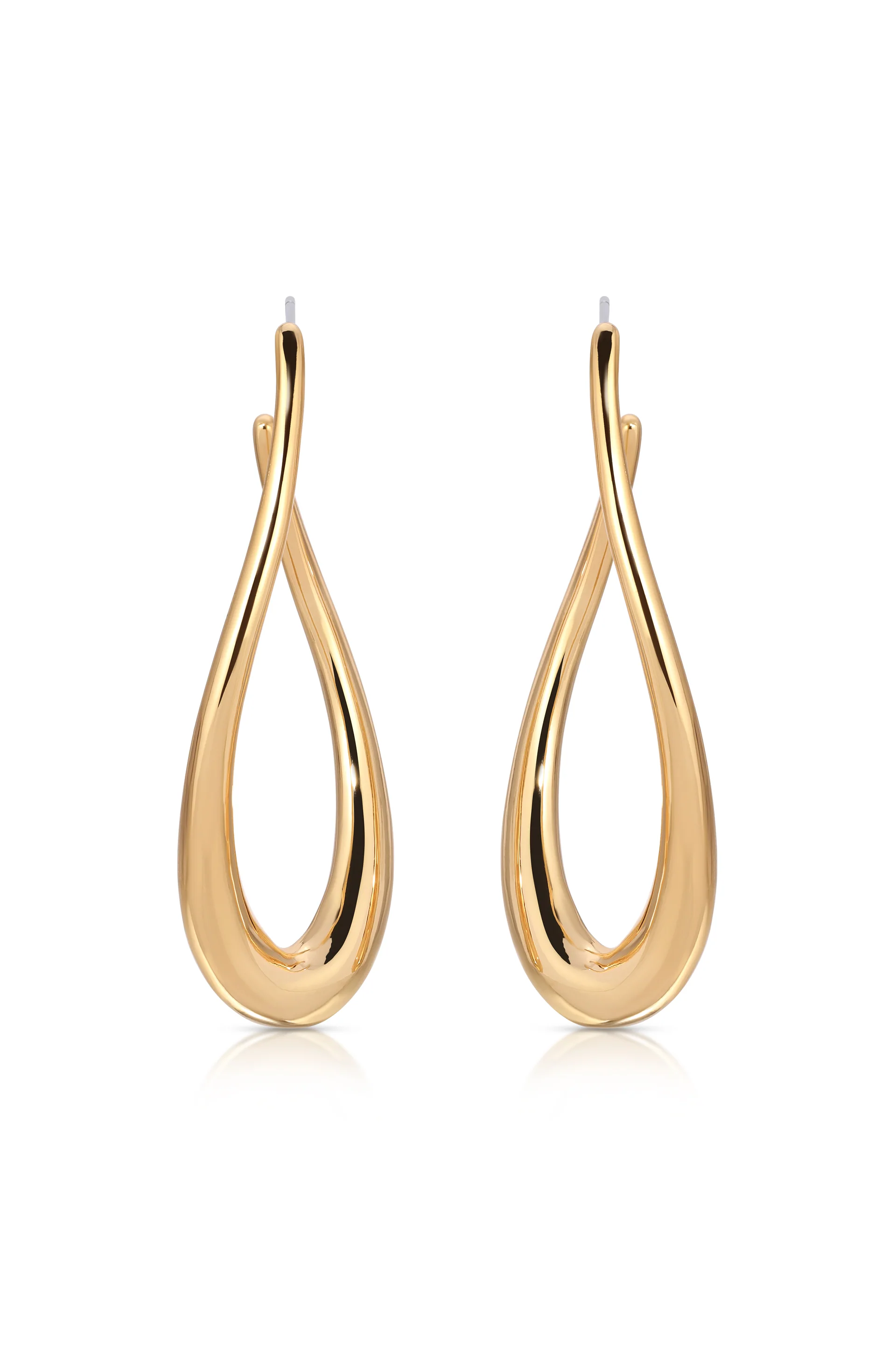 Oblong Abstract Hoop Earring