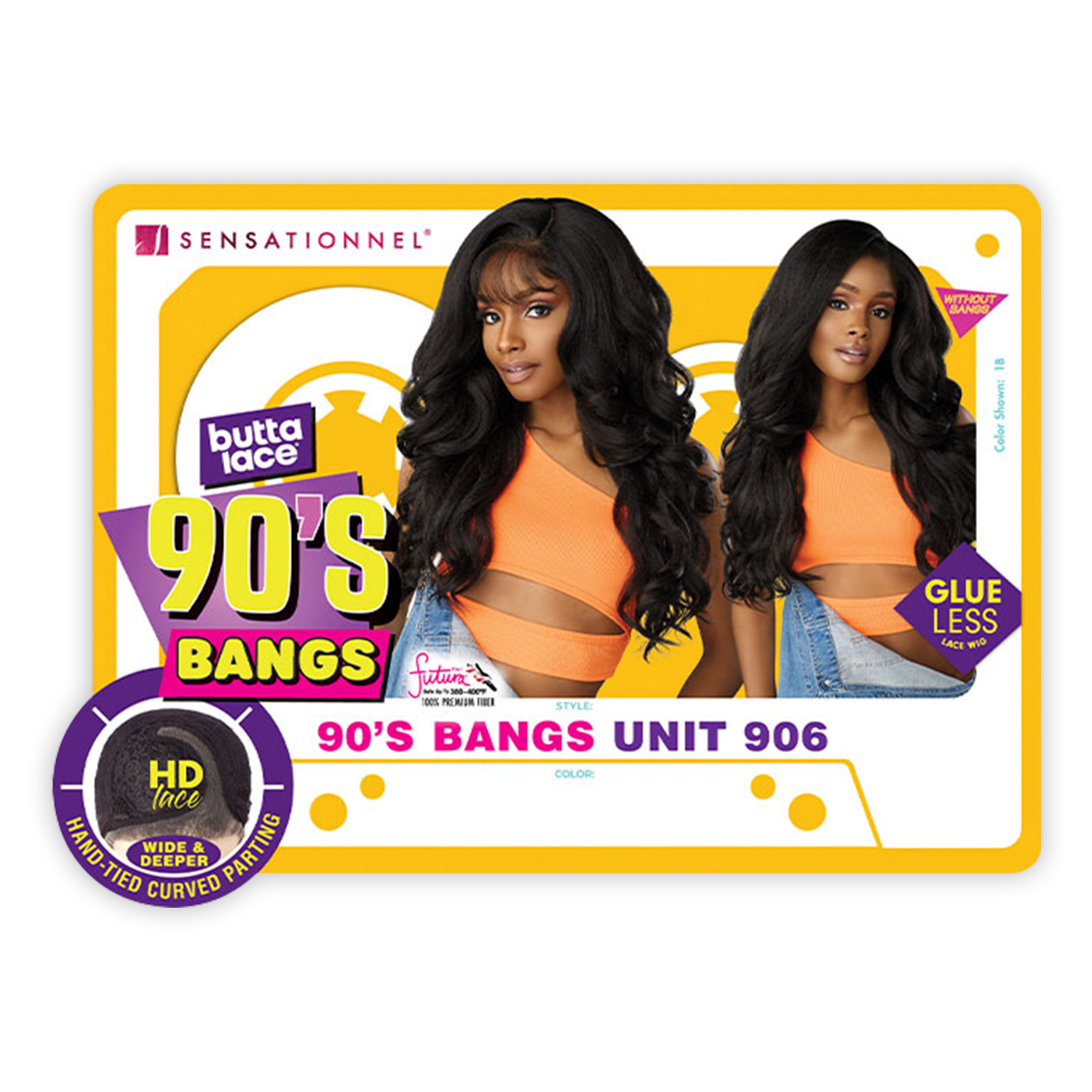 Sensationnel HD Lace Front Wig Butta Lace Glueless 90'S Bangs Unit 906