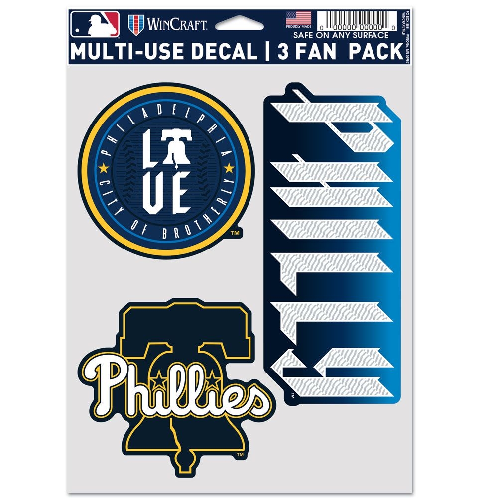 Philadelphia Phillies City Connect Multi-Use MLB Decals Set (3 Pcs.)