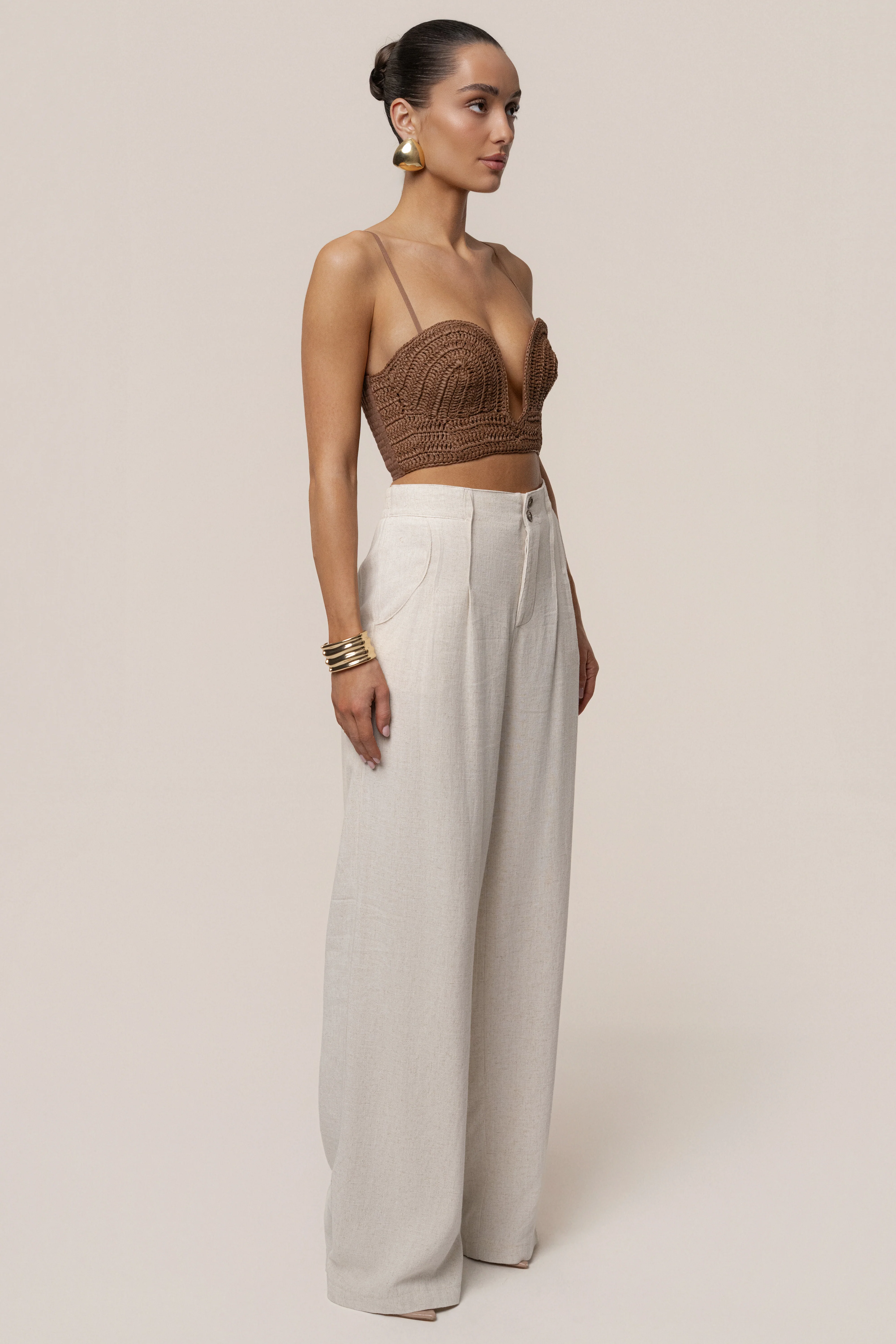 Brown Sail Away Texture Bustier