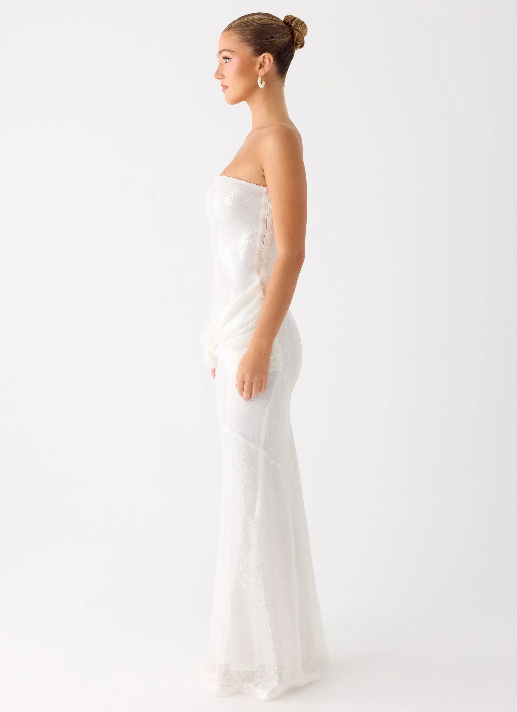 Anticipating Sequin Maxi Dress - White