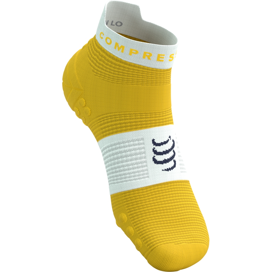Compressport Pro Racing Compression Socks v4.0 Run Low - lemon/white