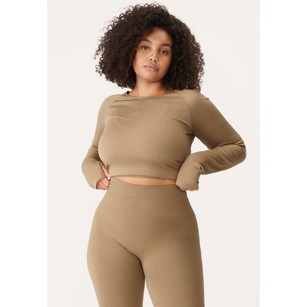 Röhnisch Seamless Crop Long Sleeve Shirt Women - Oak