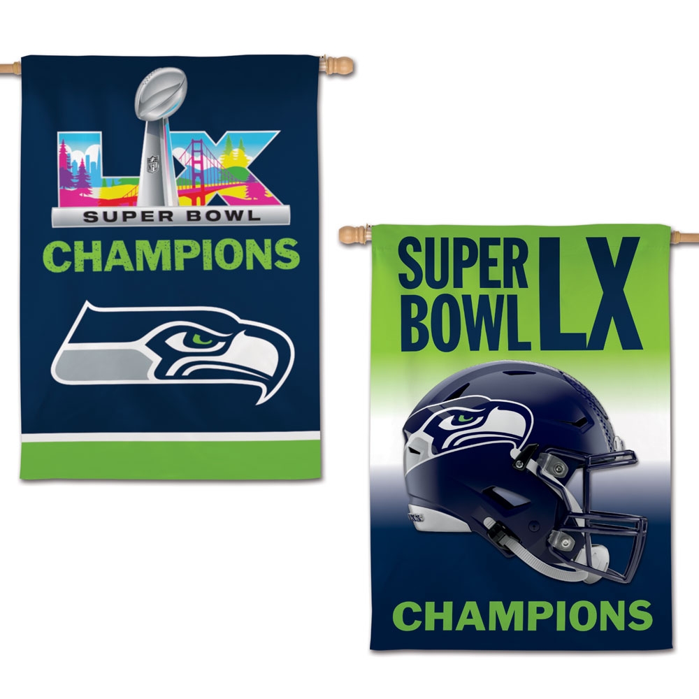 Seattle Seahawks Super Bowl LX Champions Premium 2-Sided NFL Flag