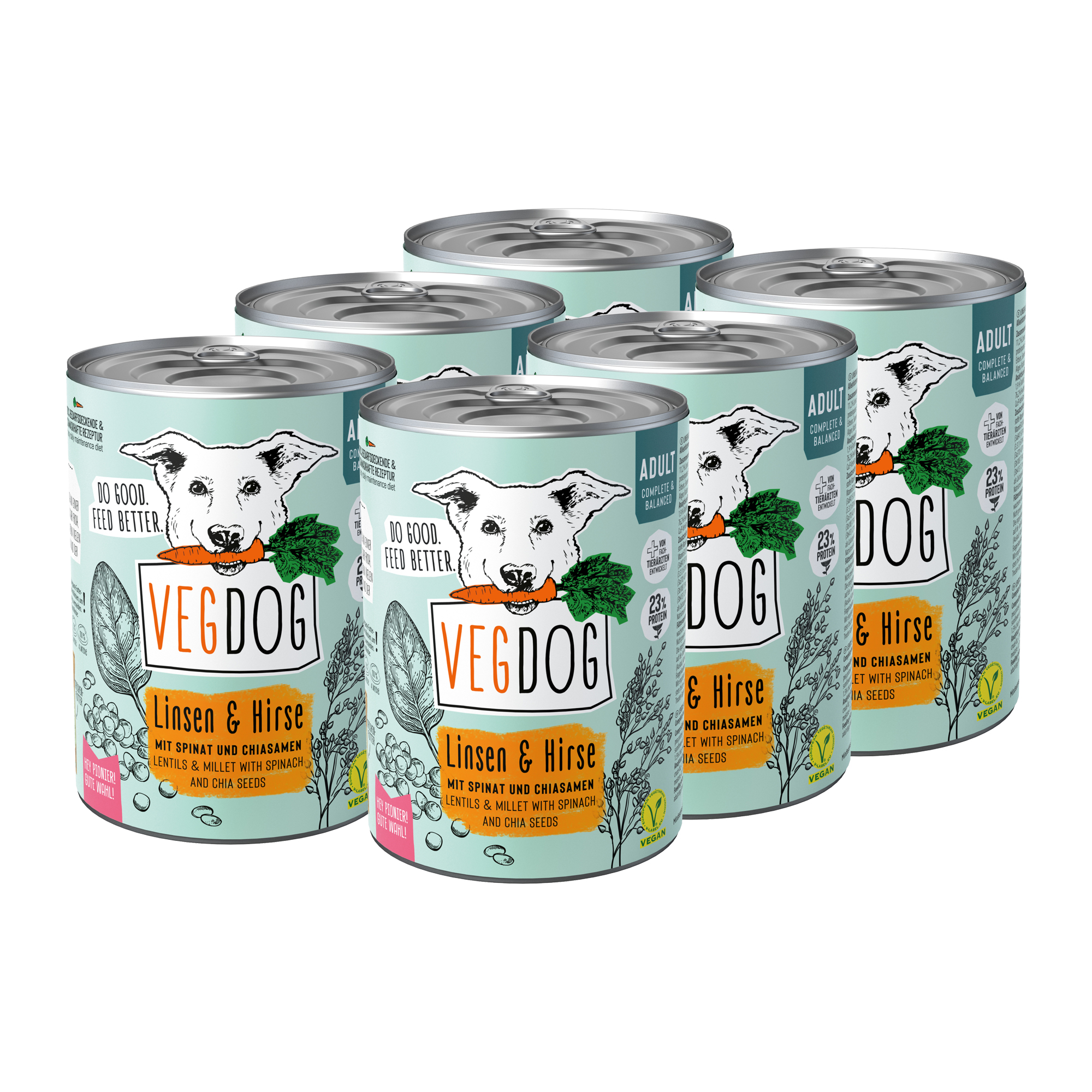 VegDog Adult No1 Dog Food - 6 x 400g