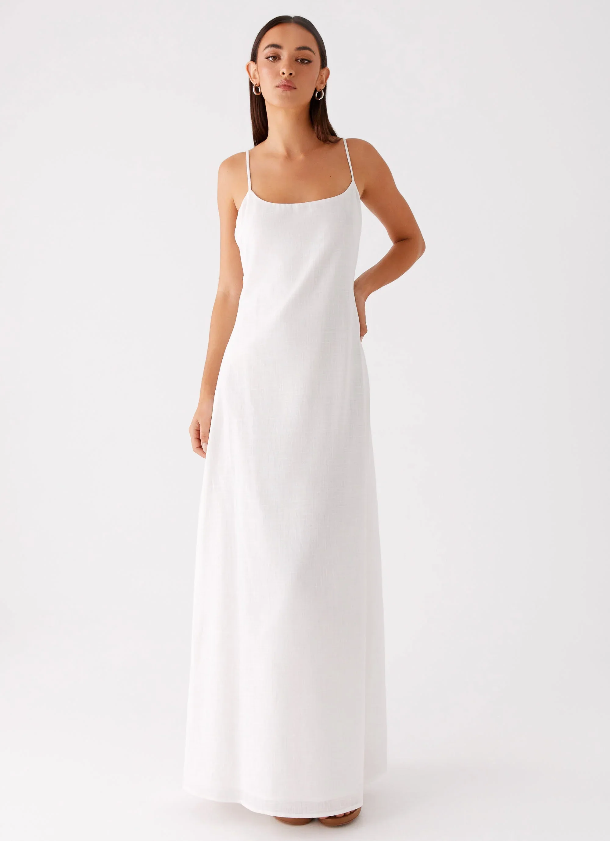 Madeleine Scoop Neck Maxi Dress - Off White