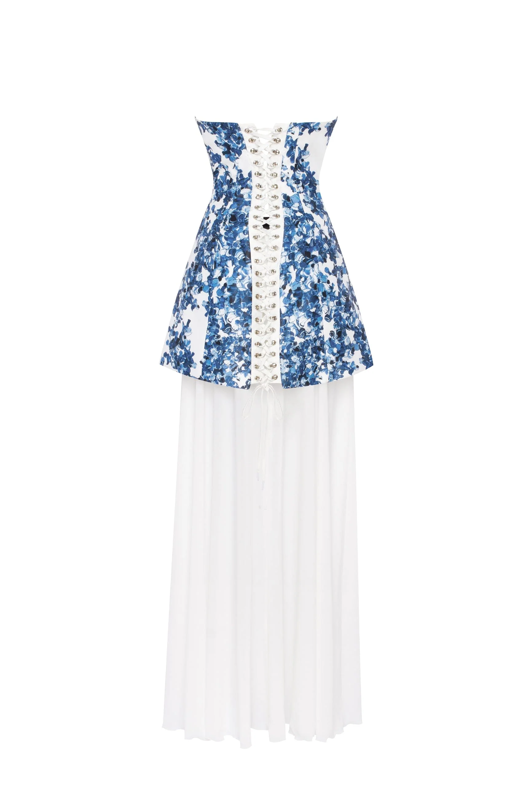 2-in-1 blue hydrangea mini with a detachable underskirt