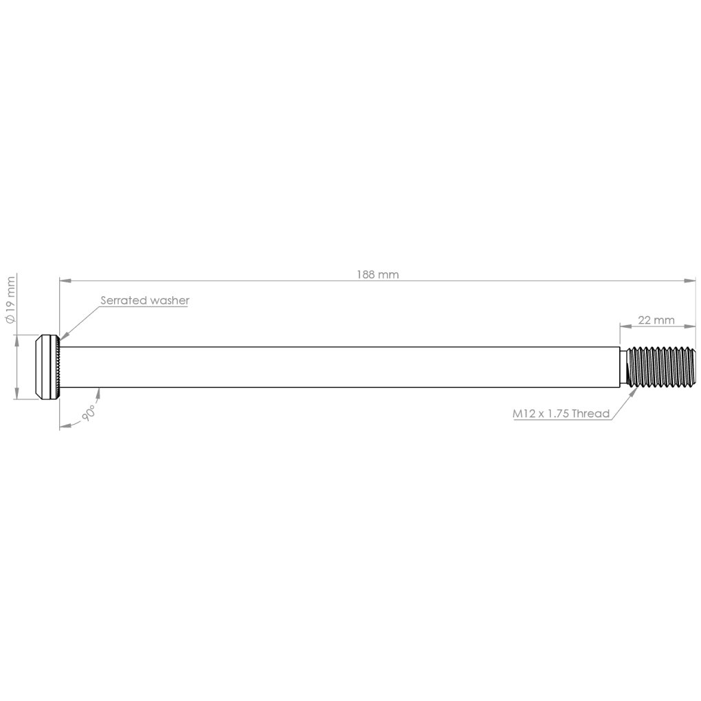 Burgtec Thru Axle - rear | 12x148mm Boost | 188mm | M12x1.75 - burgtec black