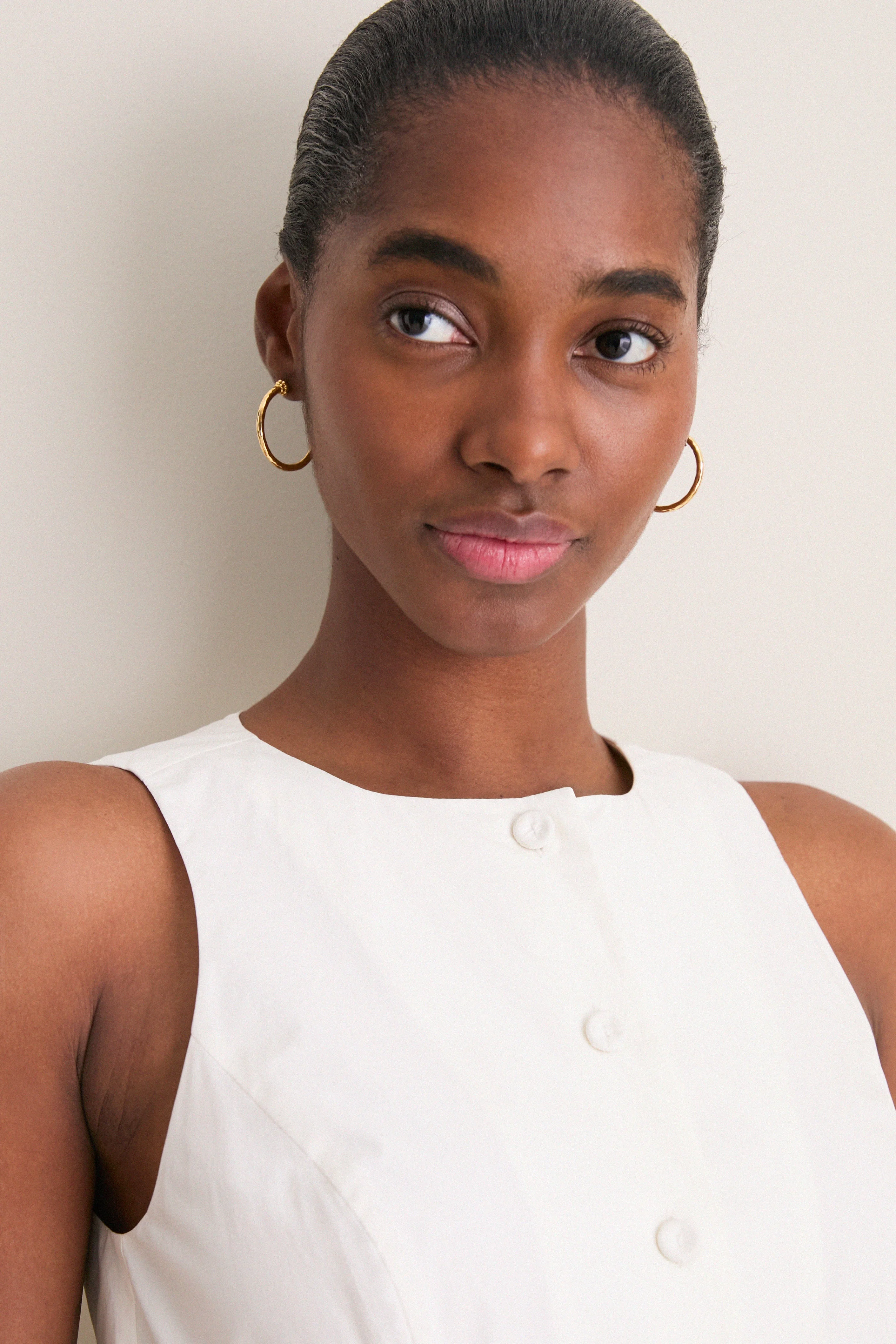 White Cotton Poplin Florence Dress