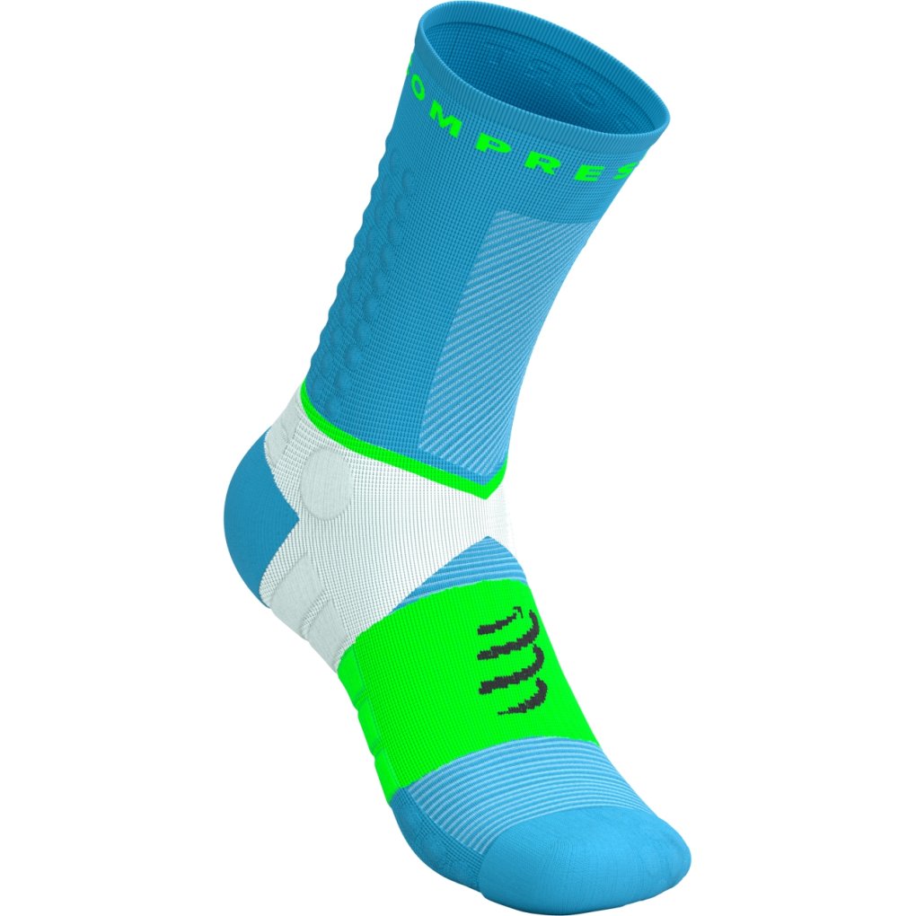 Compressport Ultra Trail Compression Socks v2.0 - norse blue/neon green