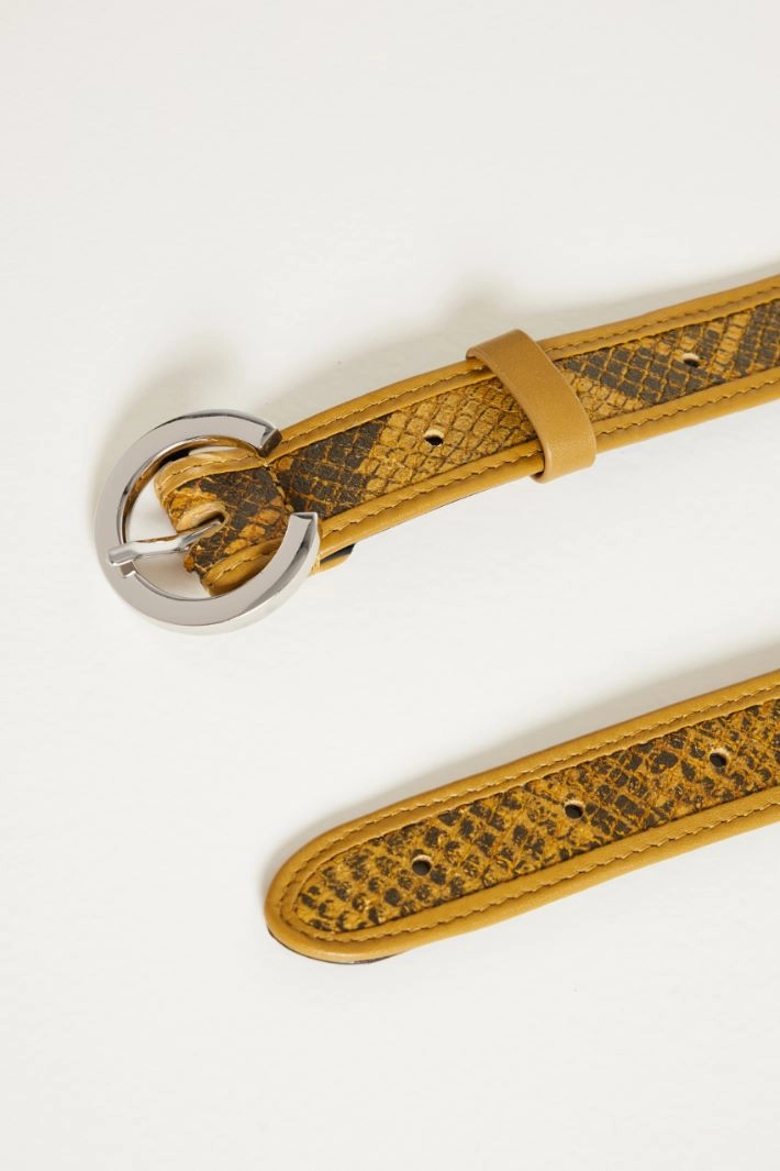 Python-print leather belt - ANIMAL