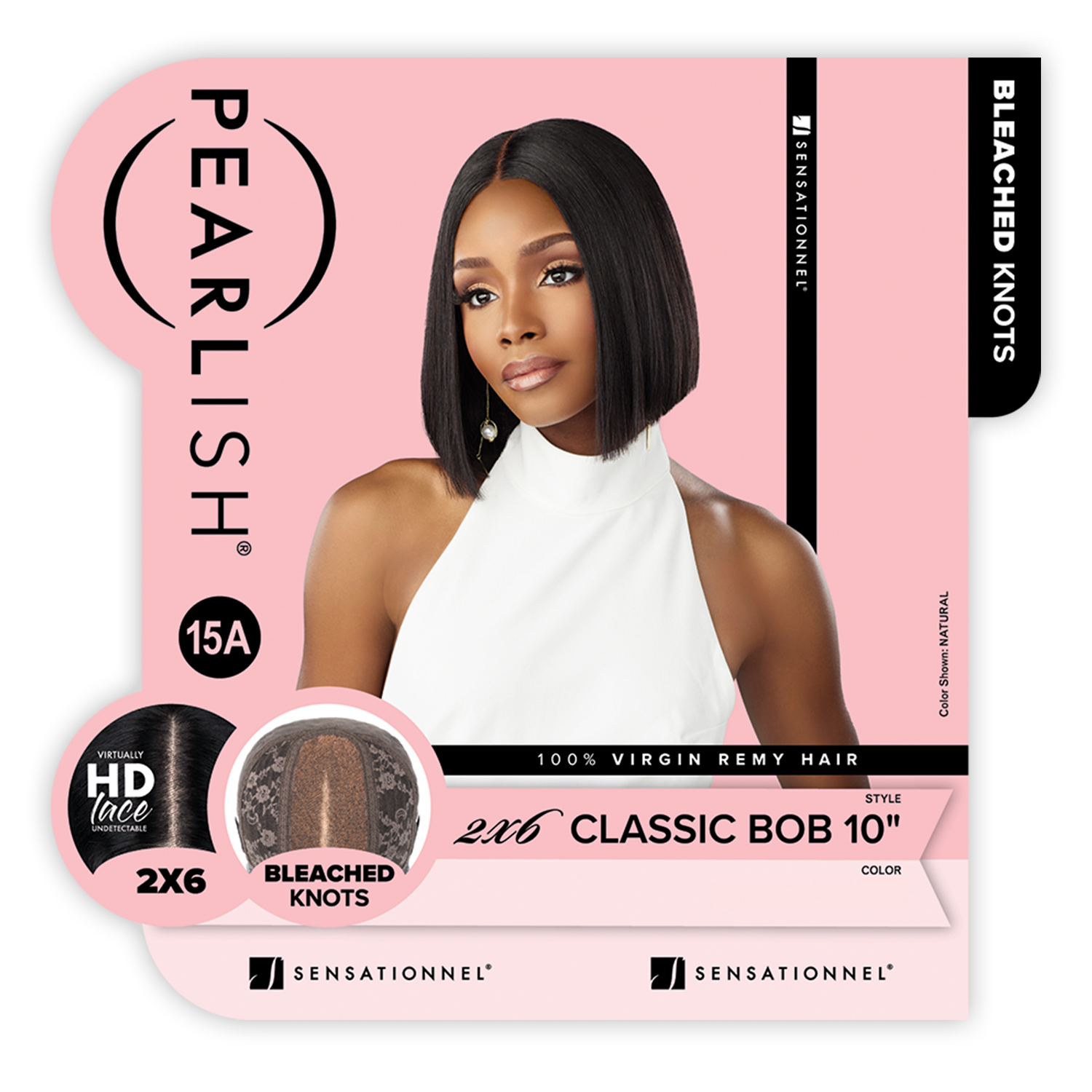 Sensationnel Virgin Remy Human Hair HD Lace Wig Pearlish 2X6 Classic Bob 10