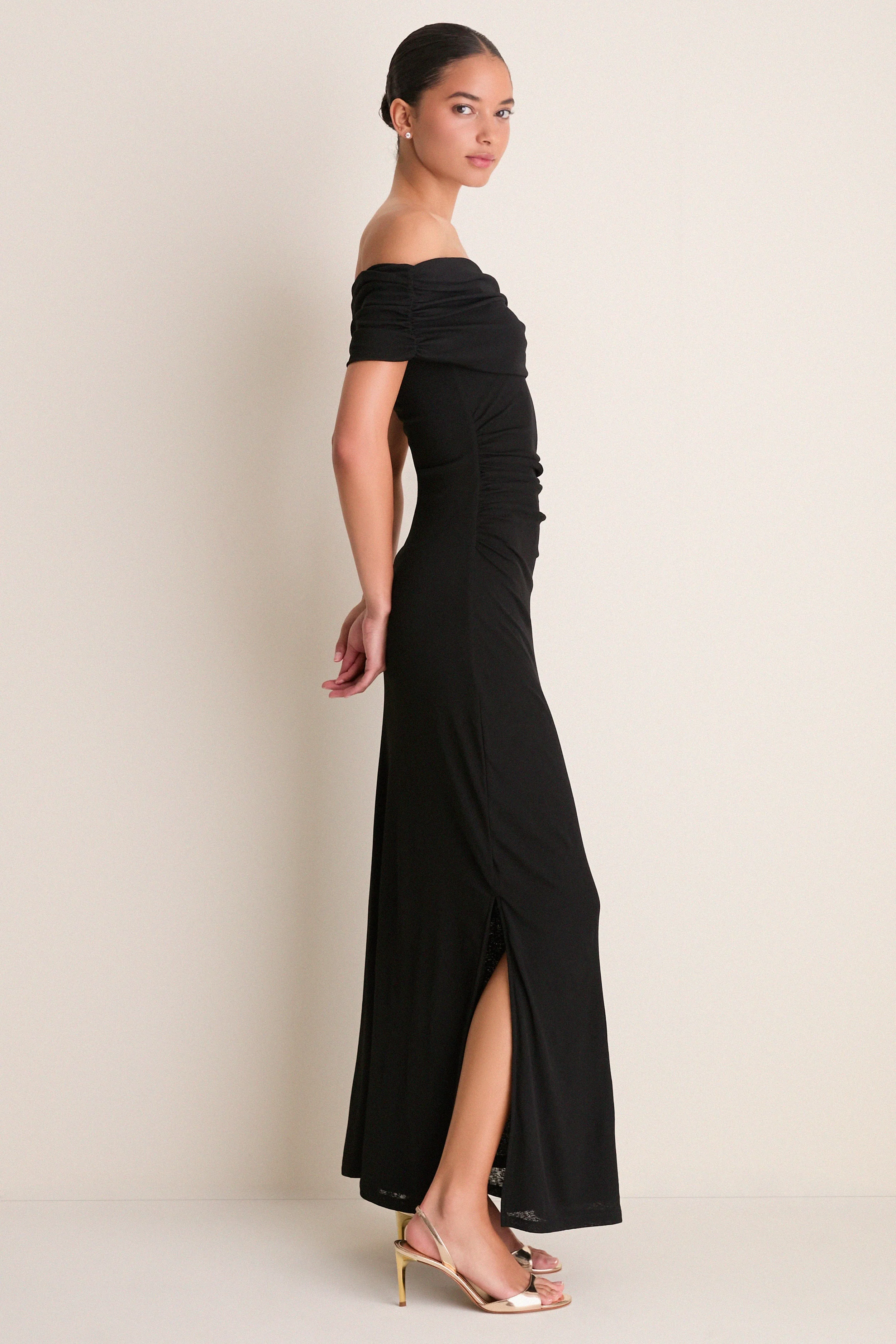 Black Rue Mesh Maxi Dress
