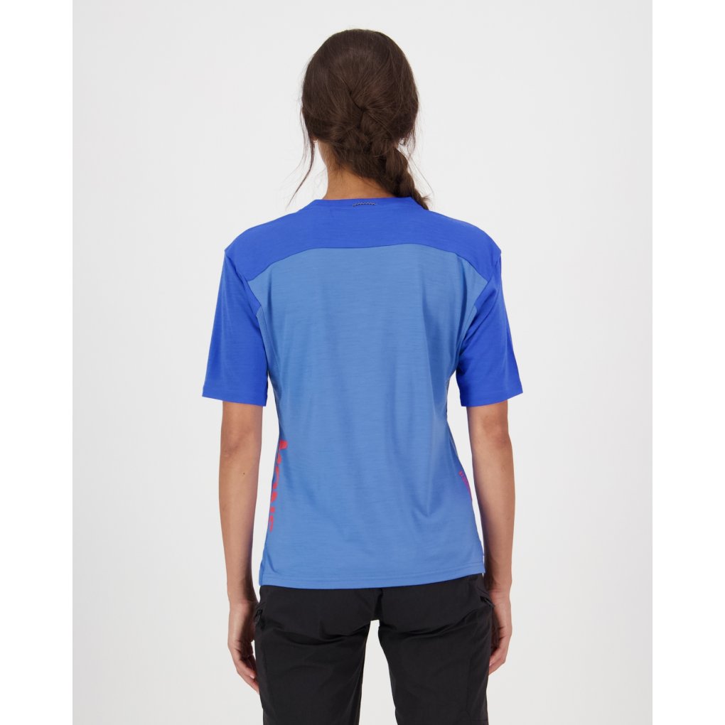 Mons Royale Diversion Merino Bike Short Sleeve Jersey Women - ocean / ultramarine