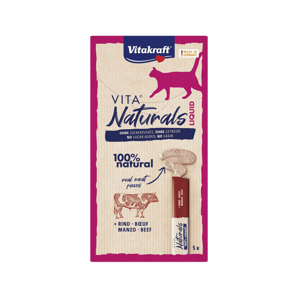 Vitakraft Vita Naturals Liquid - Beef - 5 x 15 g