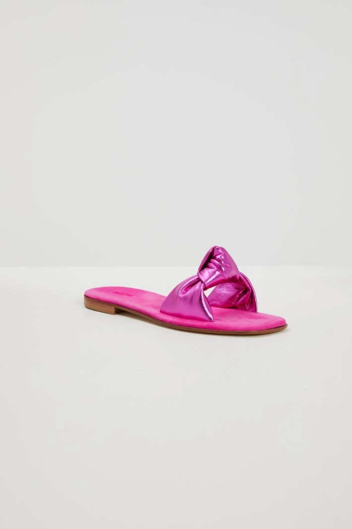 Knot-detailed slippers - FUCHSIA