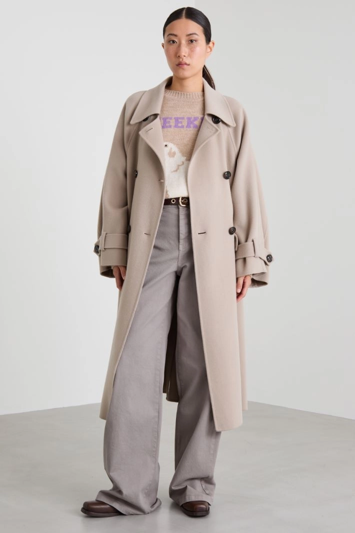 Double wool blend coat - LIGHT DOVE GREY