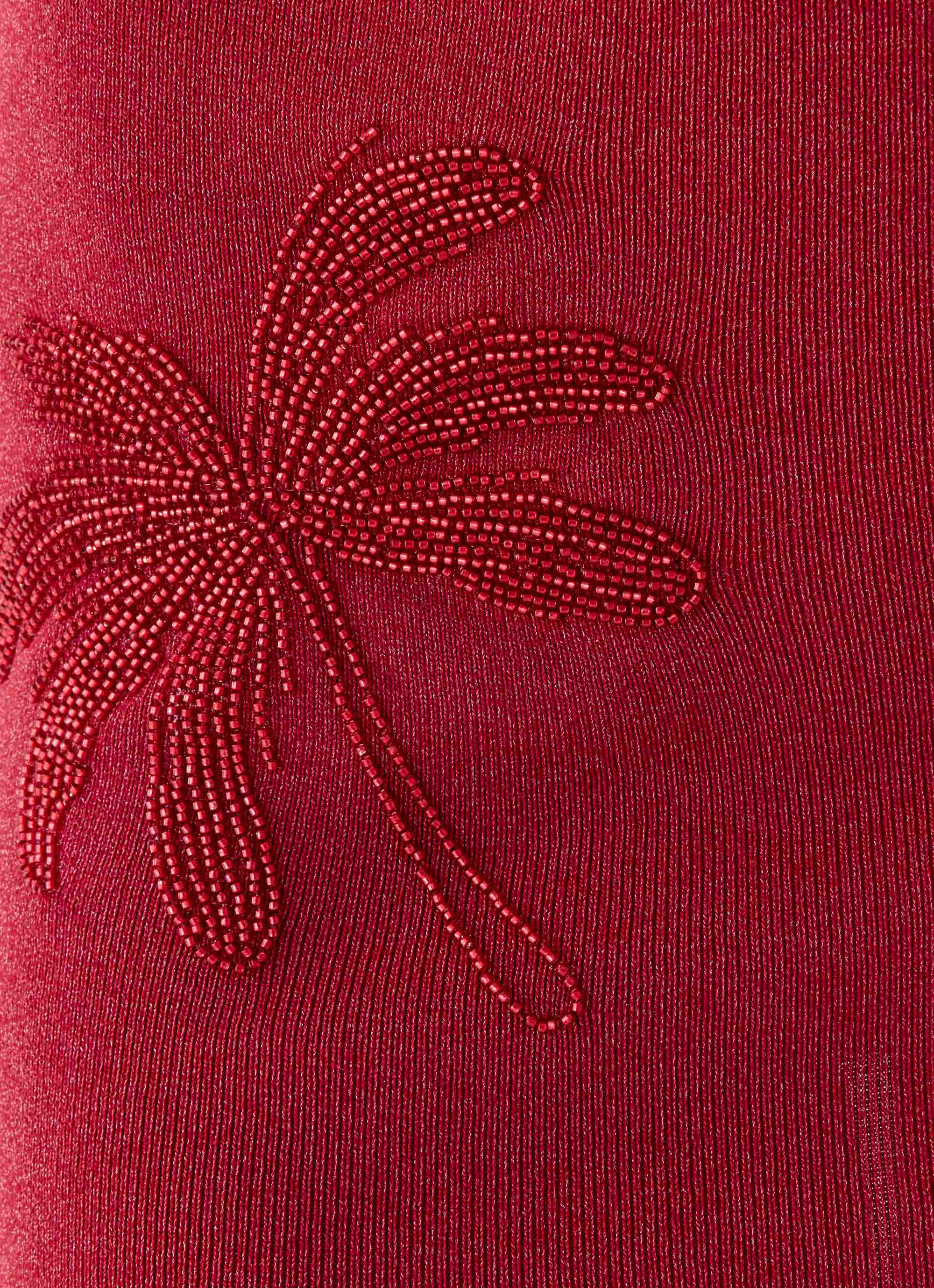 Annalise Beaded Mini Dress - Wine