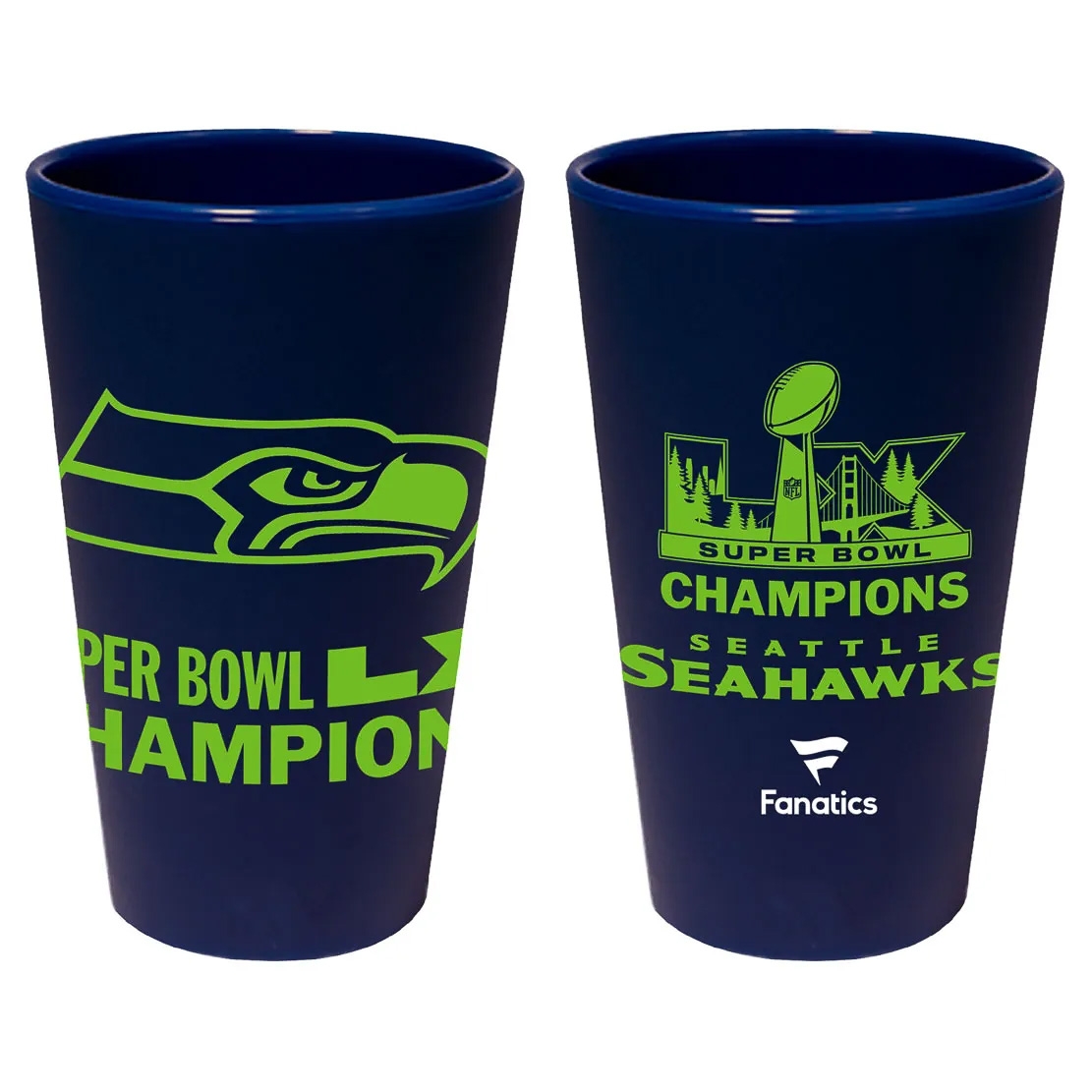 Seattle Seahawks Super Bowl LX Champions SiliPint Pint Glass