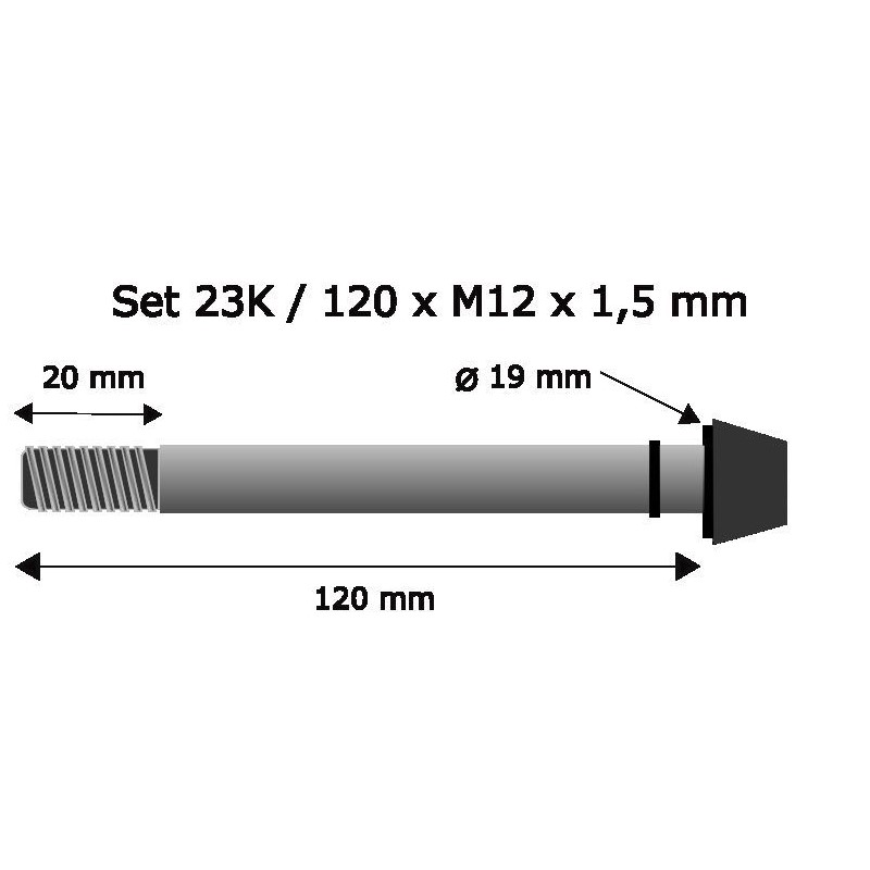 Pitlock Set 23 K Thru Axle 12x120mmx1.5mm - black