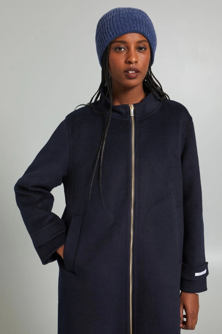 Turn-up beanie hat - BLUE STEEL