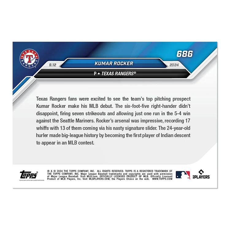 Kumar Rocker - 2024 MLB TOPPS NOW® Card 686