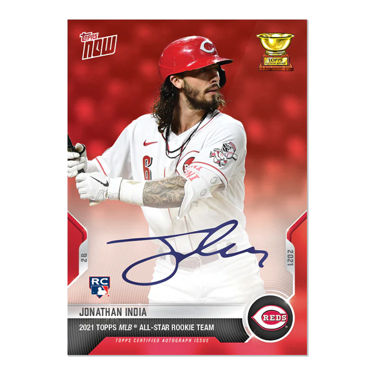On-Card Auto # to 10 - Jonathan India - 2021 MLB TOPPS NOW® Card RC-03D