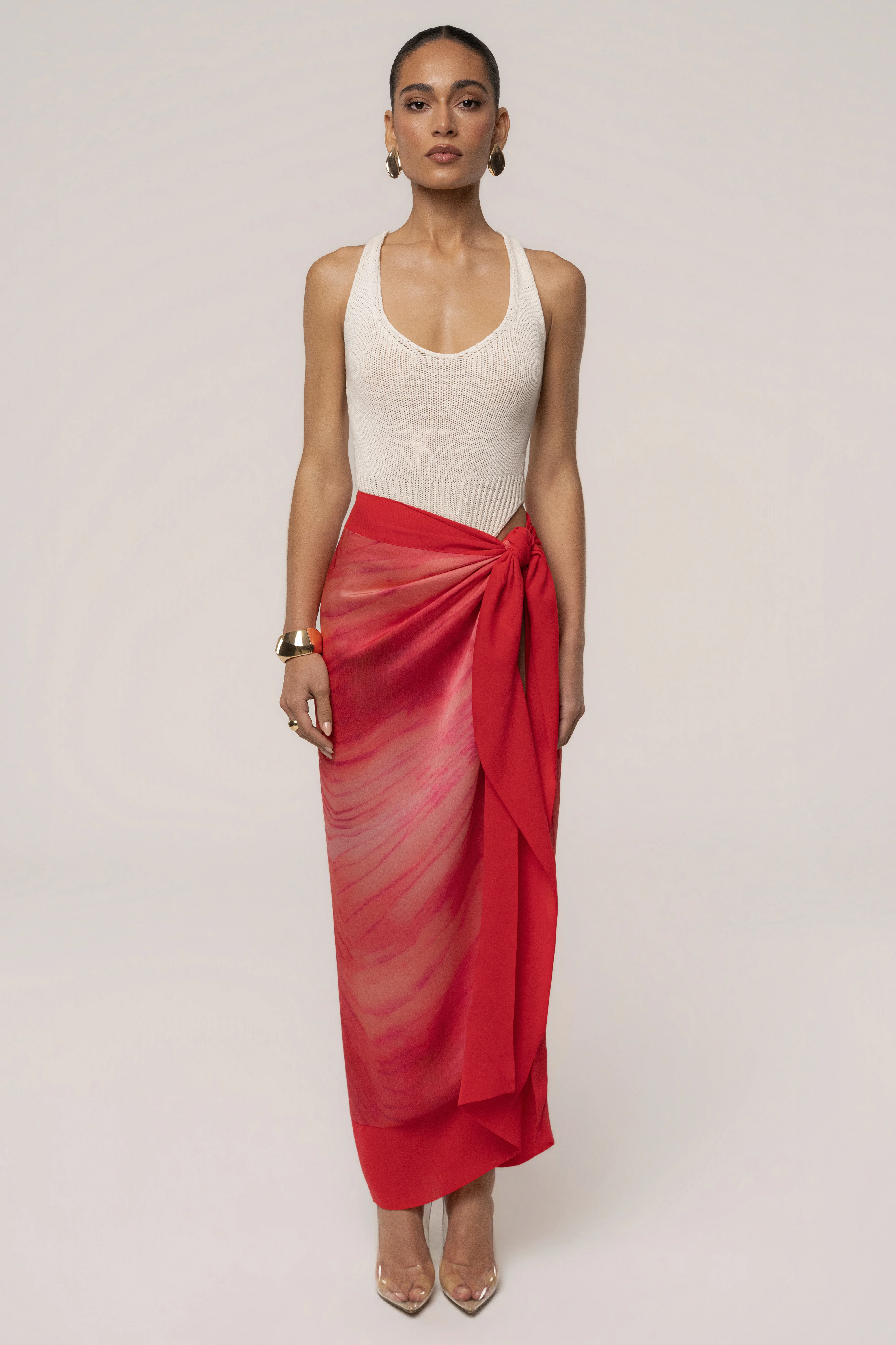 Red Bahía Wrap Skirt