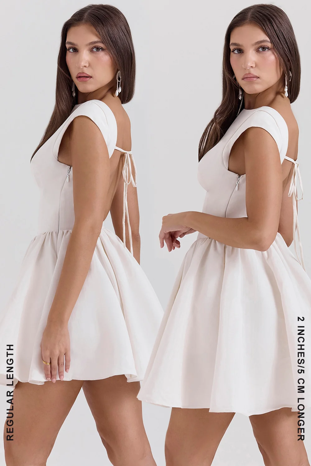 white open back mini dress