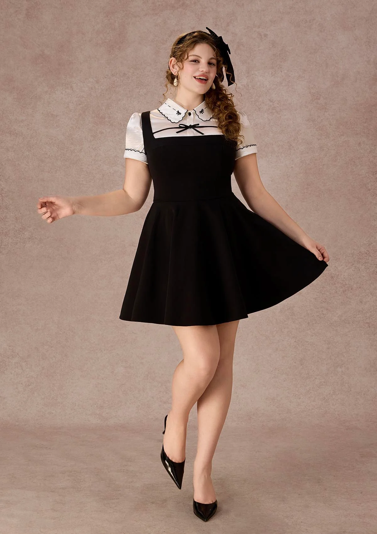 Curve&Plus Beyond Campus Black Dress(Short)
