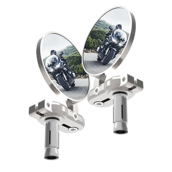 Oxford BarEnd Mirror Handlebar End (Pair) Universal - GrayRef: OD0121