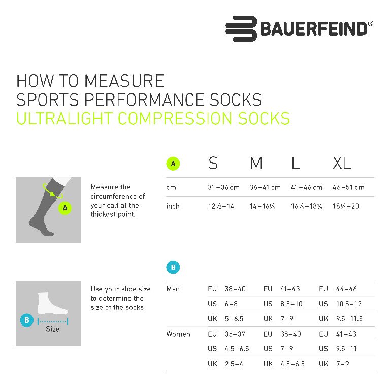 Bauerfeind Run Ultralight Compression Socks Men - black - L (41-46 cm)