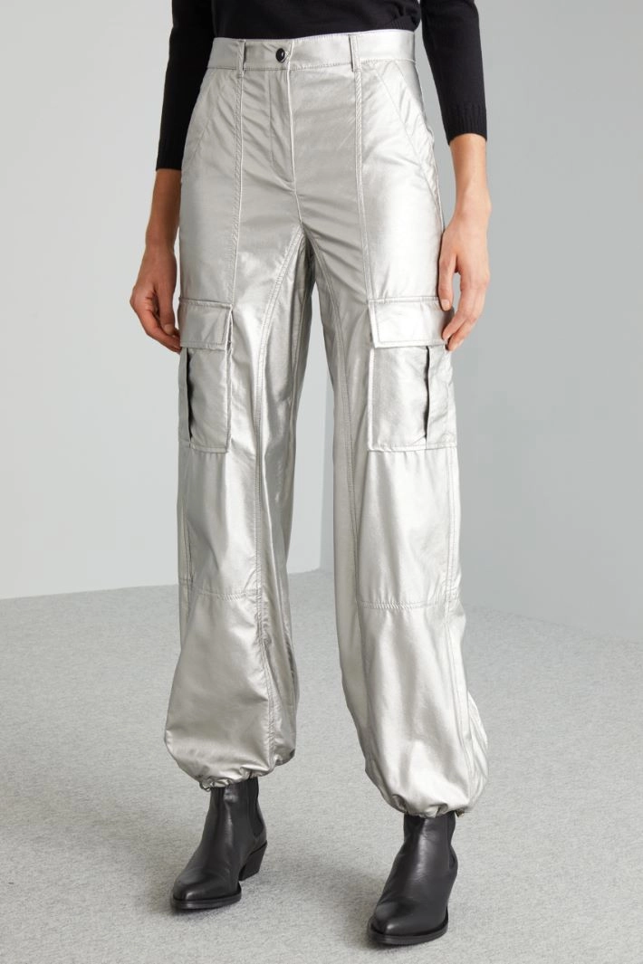 Laminated trousers - SILVER