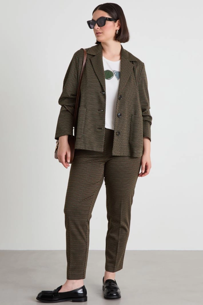 Jacquard jersey trousers - BLACK GREEN