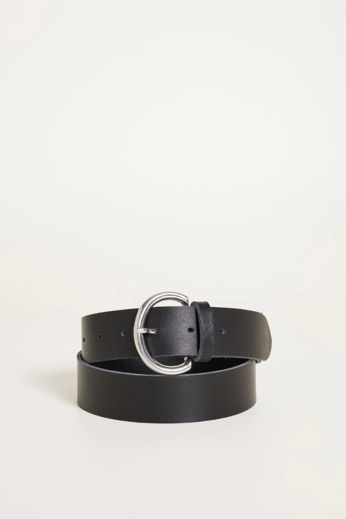 Leather belt - BLACK
