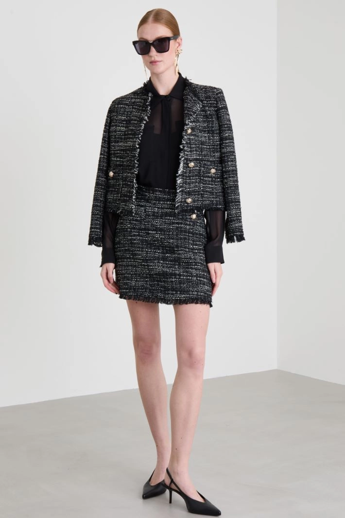 Tweed skirt - BLACK