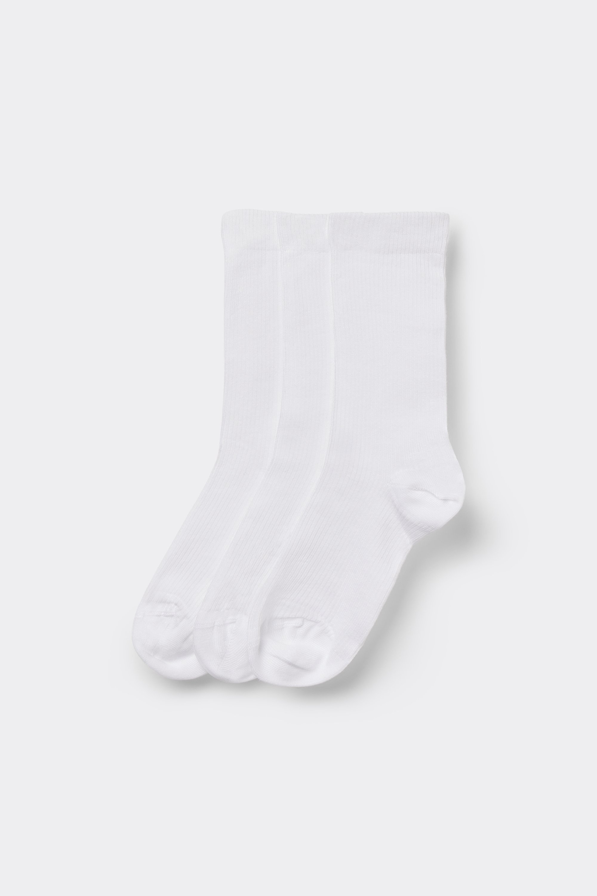 3 Pairs of Women’s 3/4 Length Ribbed Cotton Socks