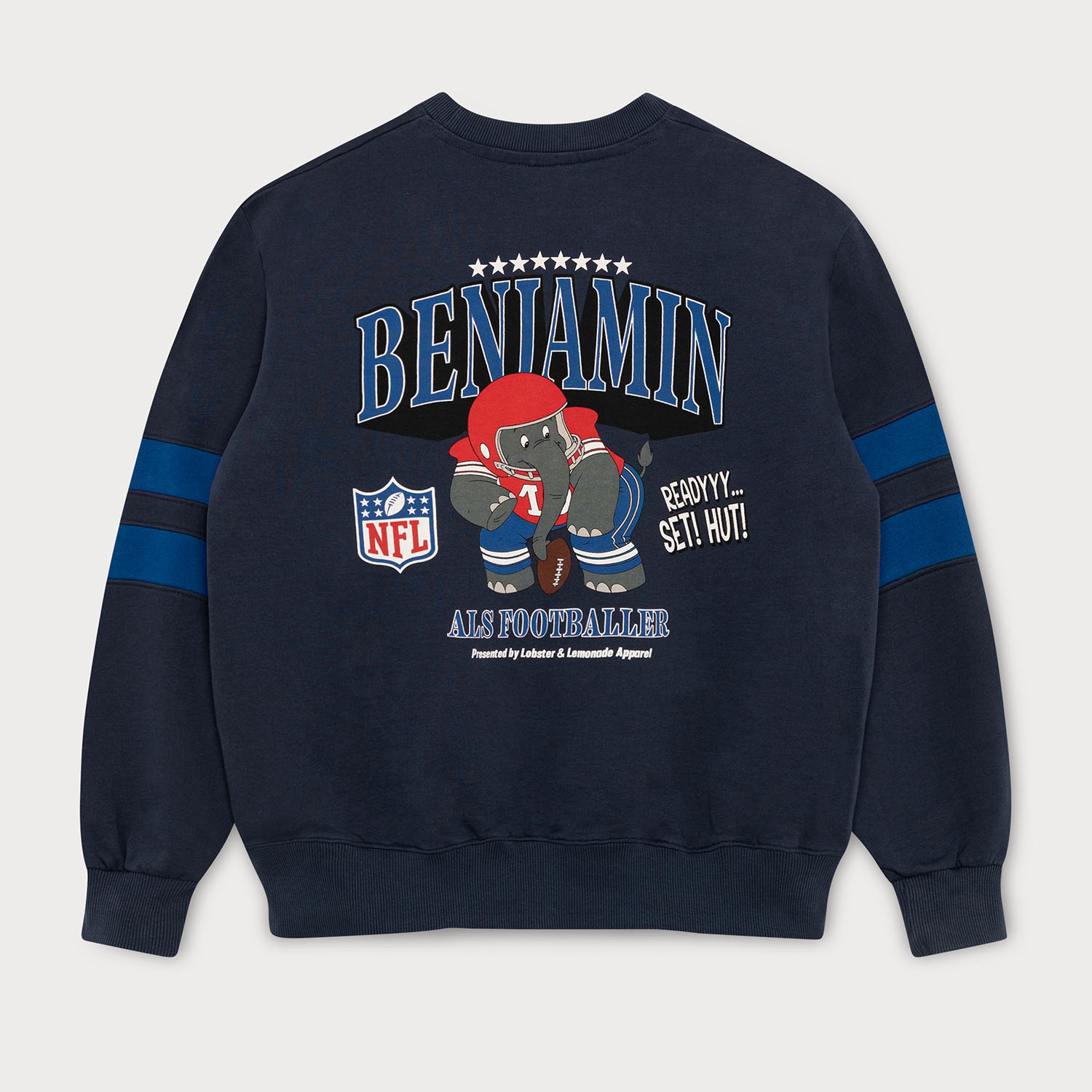 Benjamin als Footballer L&L '96 Crew Box NFL Sweater Navy