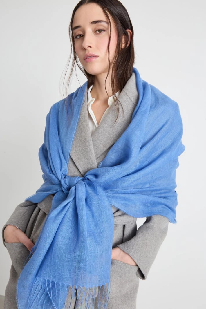 Linen stole - LIGHT BLUE