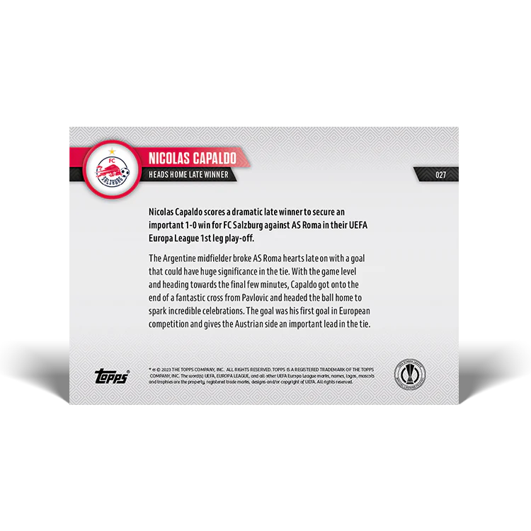 Topps UK - Heads home late winner - EL TOPPS NOW® Card #27