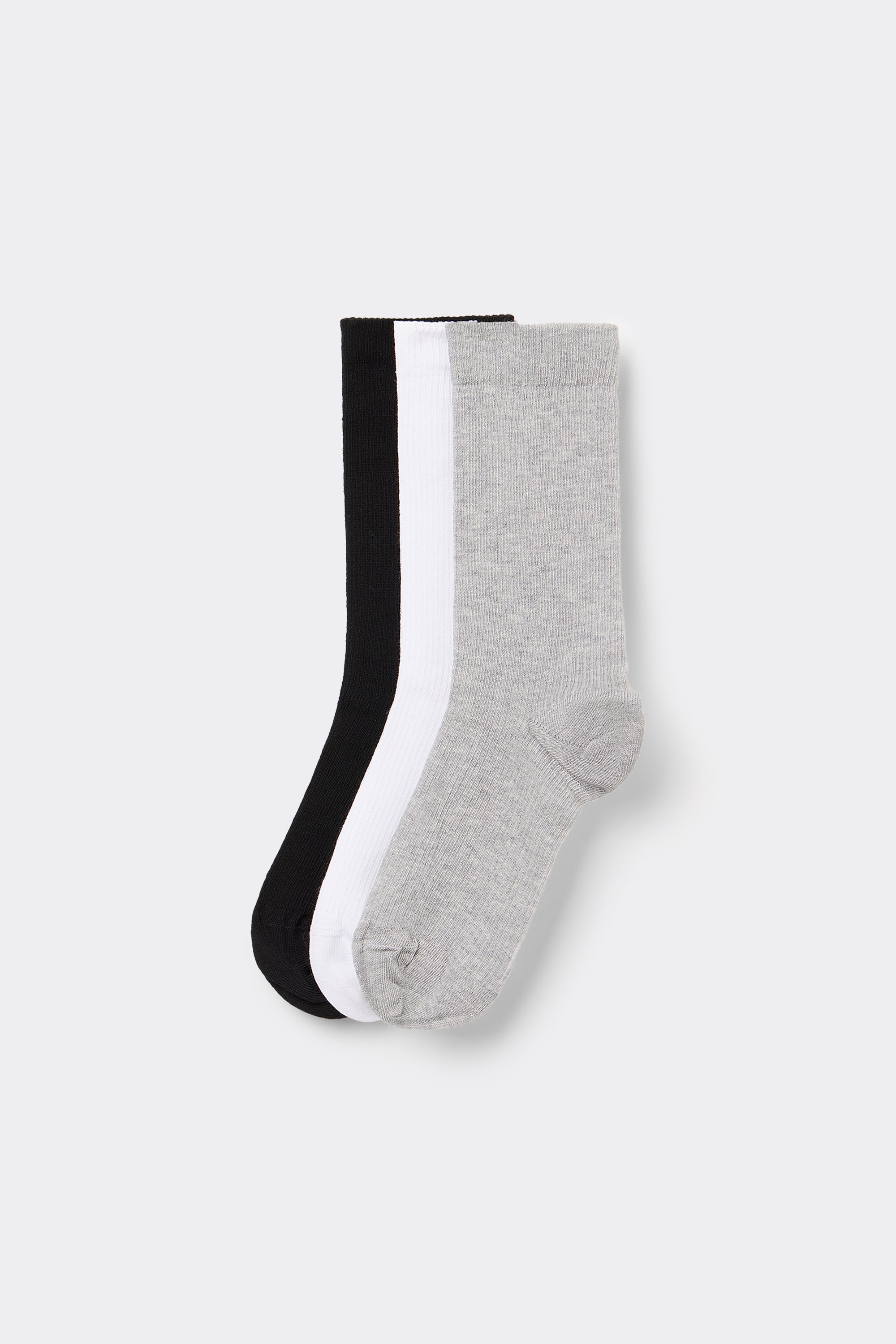 3 Pairs of Women’s 3/4 Length Ribbed Cotton Socks