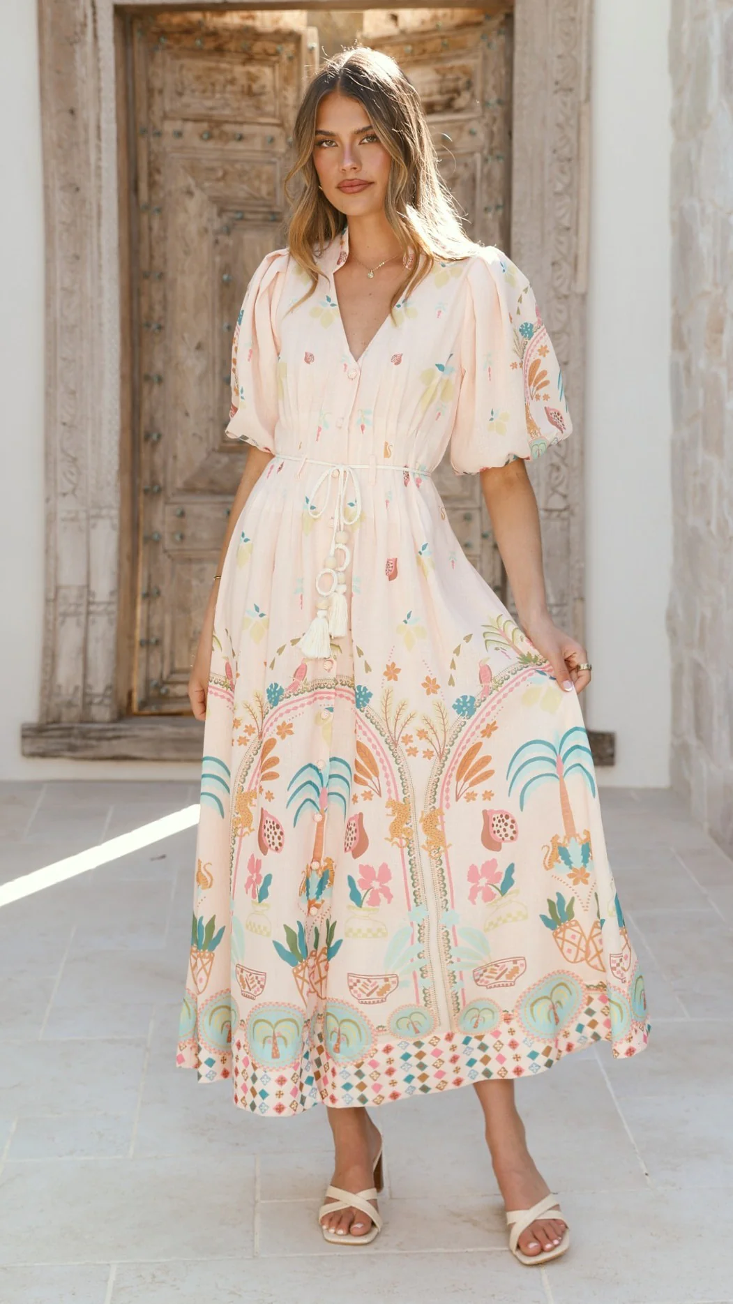Tamsin Midi Dress - Acacia Palm