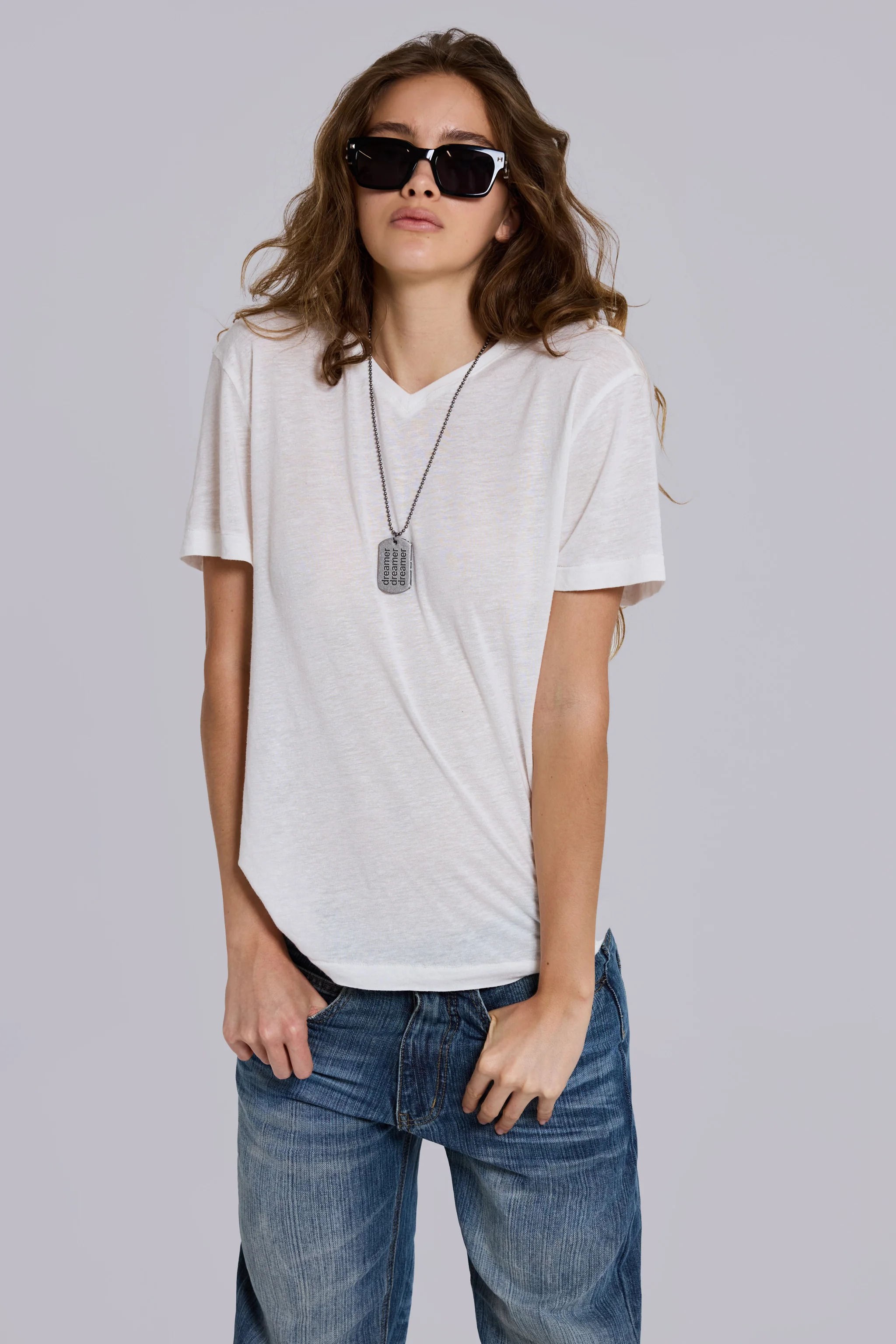 Linen V-Neck T-Shirt