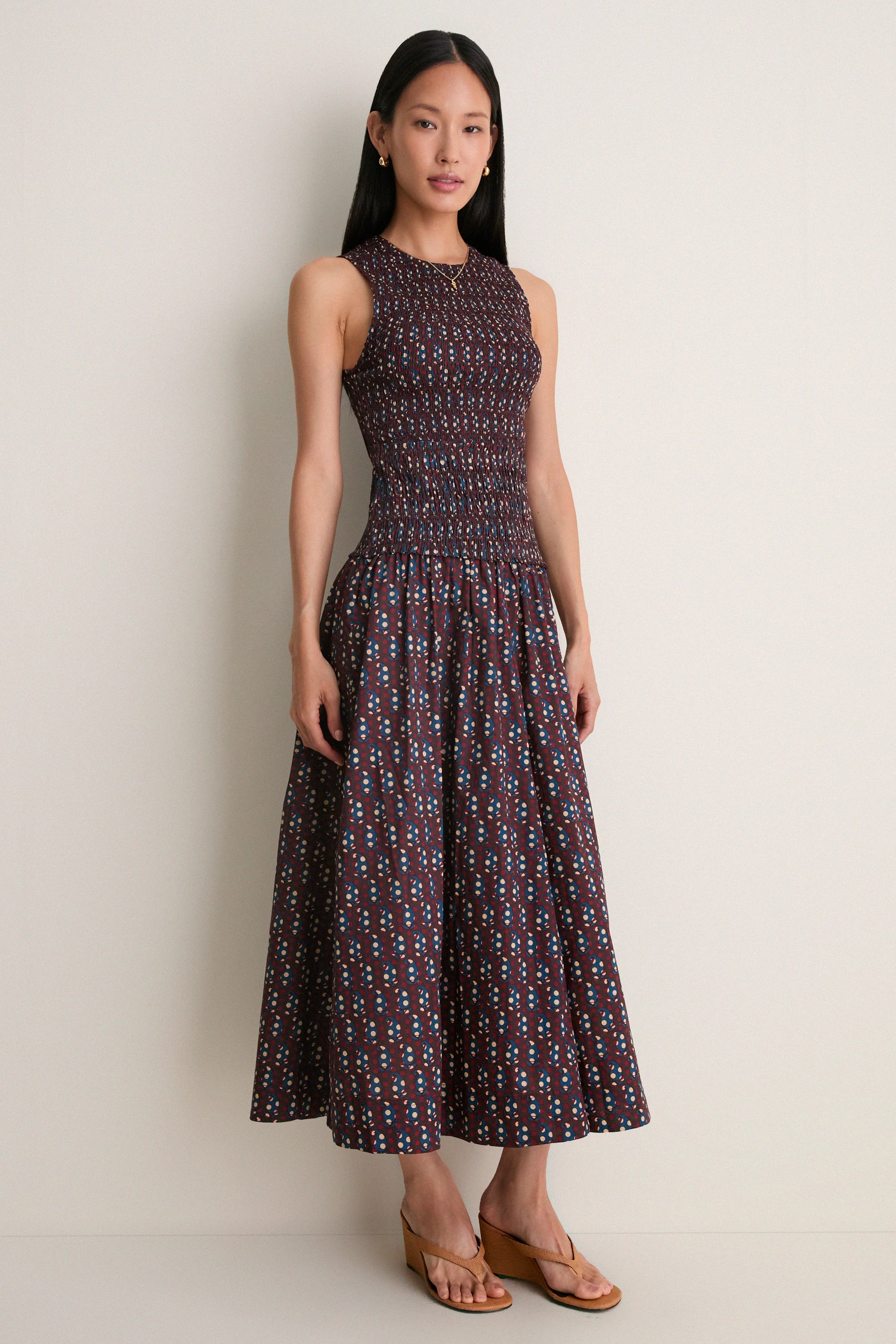 Block Print Polka Siempre Tank Maxi